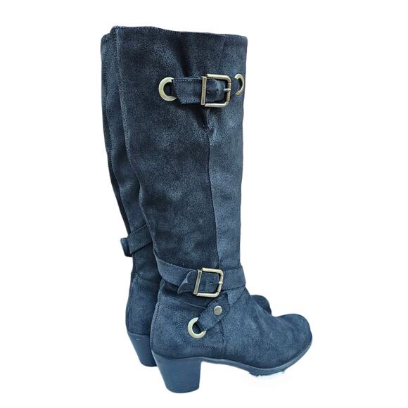 Tall Riding Boots KneeHigh Cordani Orlando Sz EU40 US 9 Black Suede Leather Moto - Picture 5 of 13